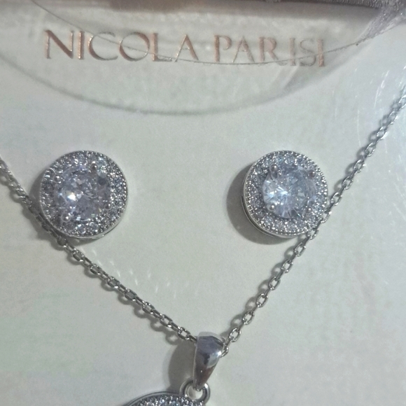 NEW NICOLA PARISI FINE SILVER PLATED CUBIC ZIRCONIA SET - Picture 5 of 6